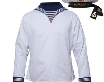 Russian Naval White Shirt Seaman Sailor Navy fleet Soviet Army Uniform "Flanka"