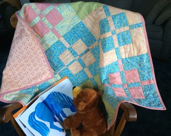 Multi-Color Blanket II, Multi-Color Playmat, Quilted Playmat, Lap Blanket
