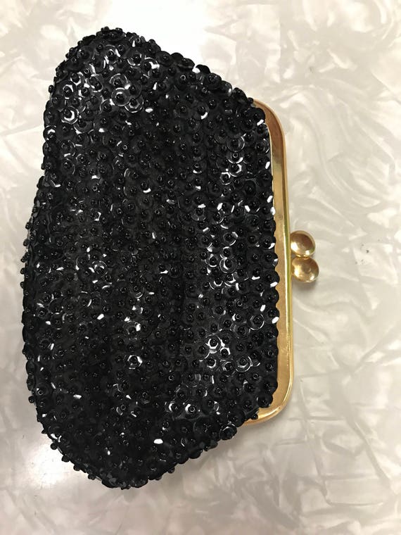 Back coin purse black sequins