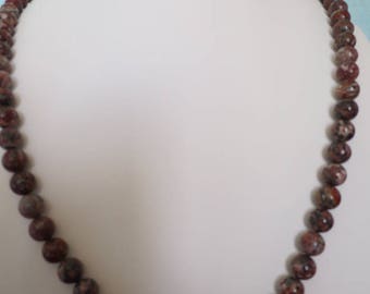 Marbled stone beads necklace