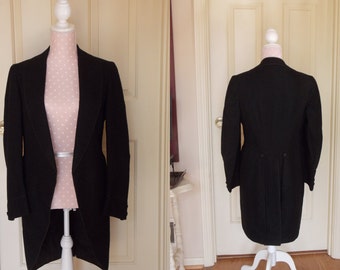 Edwardian gentleman's morning jacket, S/M tail coat, Victorian gentleman's jacket, Edwardian formal wear, Edwardian men's attire, coat tails