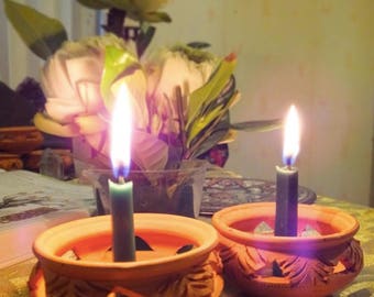Green-The Anahata Chakra Meditation Balancing Candles Set-Antik's aura candles
