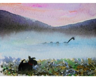 Scottie Dog 'Scottie Spots Nessie' Limited Edition Art Print Scotland #25