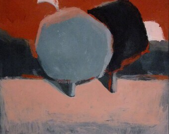 Landscape with red sky