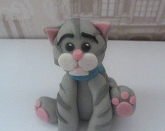 Edible sugar paste Sweet little kitty cat cake topper,cat,kitten,boy,girl,animal,cake decoration,bithday