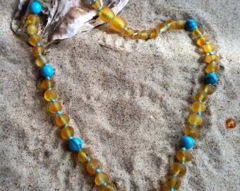 Raw Amber, Amber necklace, Baby Amber Necklace, Baltic amber, Genuine Baltic Amber Baby Necklace, Teething amber necklace