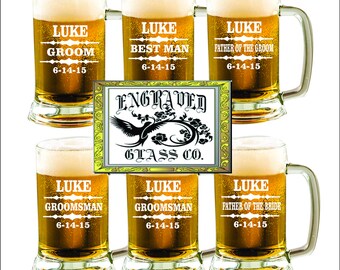 8, Personalized Beer Mug, Custom Beer Mug, Engraved Beer Mug, Groomsmen Beer Mug, Groomsmen Gift, Best Man, Usher, Groomsman Mug,