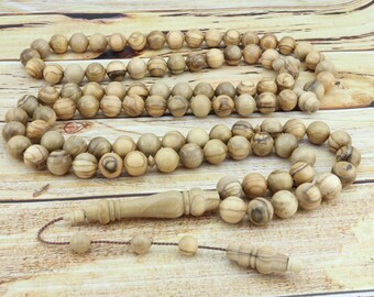 Huge Natural olive tree 99 Islamic Prayer Beads Misbaha Tesbih worry muslim 213018