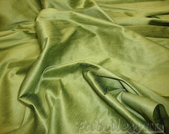 Avocado Shantung Dupioni Faux Silk fabric per yard