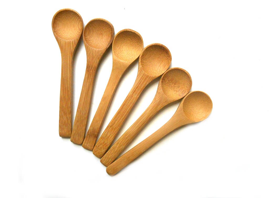 6 small bamboo wooden spoons 5 inch small wood spoons jam
