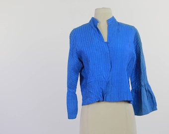 Antique Victorian blue silk blouse bodice