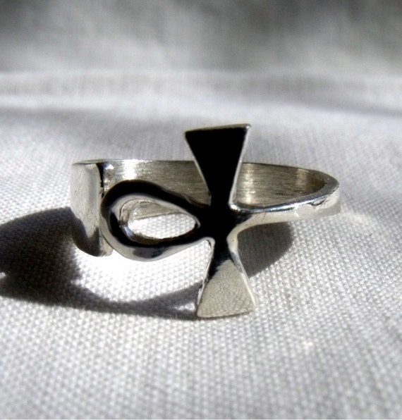 Ankh Cross Ring Sterling Silver RF323