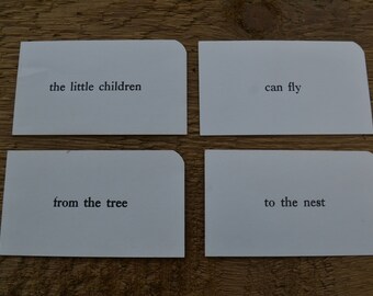 Vintage Sight Phrase Flash Cards Vocabulary - Lot of 4