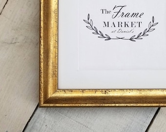 Xaiver Antique Gold 3/4'' Wood Picture Frame with White Mat 8x10, 9x12, 11x14, 14x16, 16x20 Custom Standard and custom sizes available.