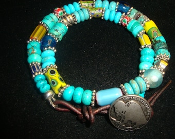 african trade bead bracelet