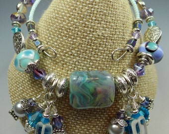 BirdDesigns Lampwork Bracelet - adjustable - one size fits most - ooak - J754