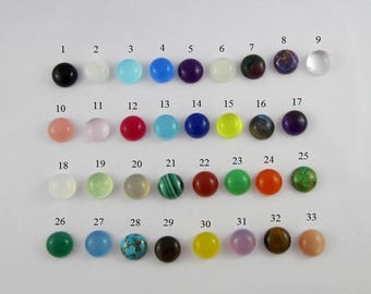 10Pcs Wholesale Lot Semiprecious Gemstones All Color, 12mm Round Cabochon Cut Gemstones Handmade Gemstone
