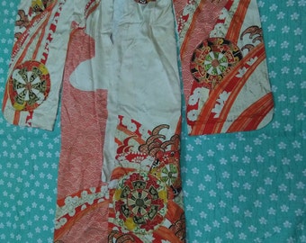 vintage RETRO SILK KIMONO japanese antique kimono