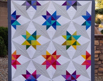 Whirl - Modern Half Square Triangle and Paper Piece PDF Quilt Pattern