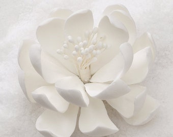 3" White Gumpaste Lotus Flower