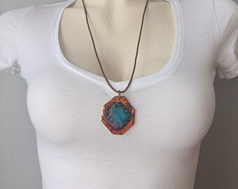 Art Deco Jewelry Handmade Art Deco Necklace Boho Necklace Long Polymer Clay Jewelry Art Deco Pendant Abstract Jewelry Avant Garde Jewelry