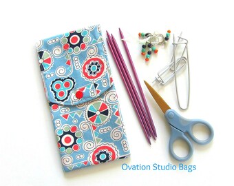 Knitting needles case, Crochet hooks holder, makeup case, Sewing notions storage case, pencil case, needles organizer Easter gift for Mom