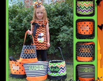 Halloween bucket, Personalized Halloween tote, Halloween tote, Personalized Halloween bucket, custom Halloween, Personalized or Monogrammed