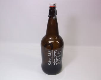 Beer Growler 1 Quart Breweriana Collectors Ceramic and Rubber Seal with Air Tight Bail - Far From The Tree Brewery, Salem MA
