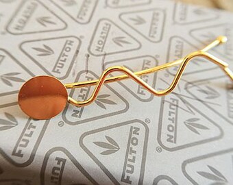 10 pcs raw Brass plating gold hair pin pendant finding
