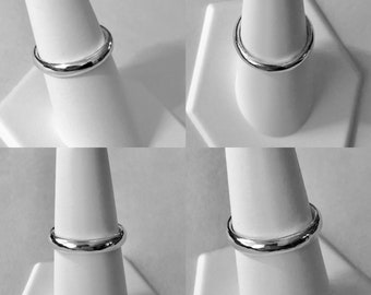 Sterling Silver Ring Size 7, 4mm wide.