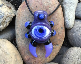 Purple Monster Eye Pendant (Borosilicate Glass)