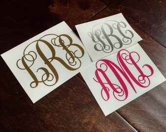 FREE SHIPPING - Monogram Vinyl Decal - Custom Sizes!