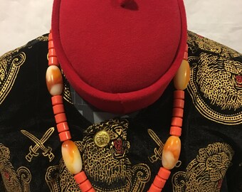 Traditional Hat/Title Hat/Igbo Culture /Nigerian Groom Cap/ Igbo Cap/African Cap/ Chieftaincy Cap/ African Wedding Cap/Wedding Accessories