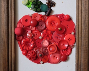 Red Apple Button Picture