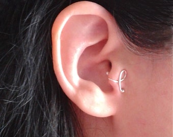 Cartilage earrings, tragus earrings, ear cuffs no piercing, single earring, fake ear cuffs, sterling silver tragus jewelry