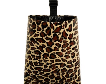 Car Trash Bag - Oil Cloth Leopard Print