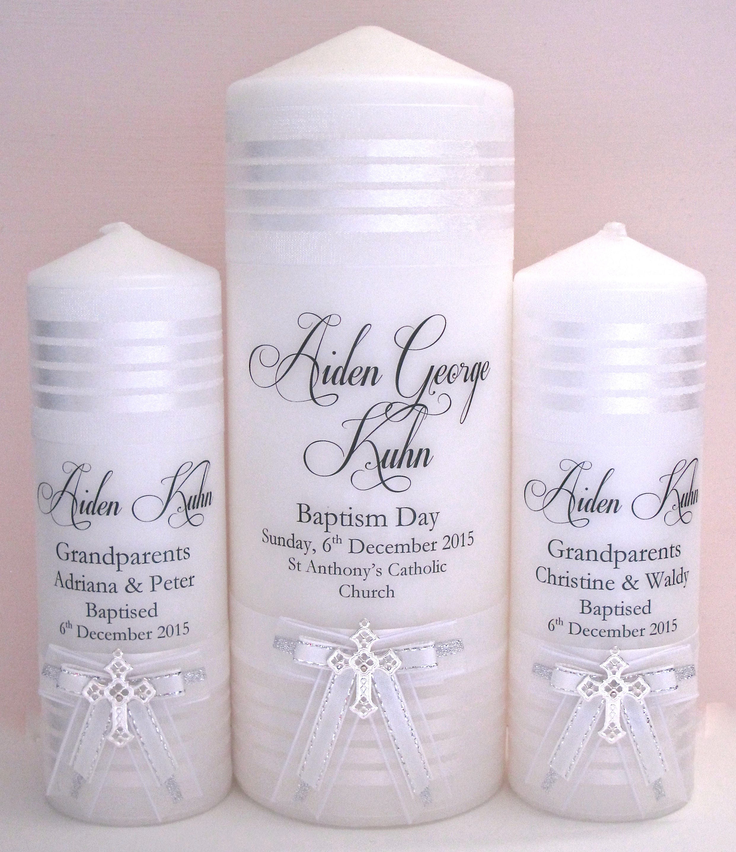 Baptism Candle Personalized And Custom Baptism Candle Personalized Taper Candles Unscented White Premium Wax Great For Religious Celebration Christening Special Events Or Gift