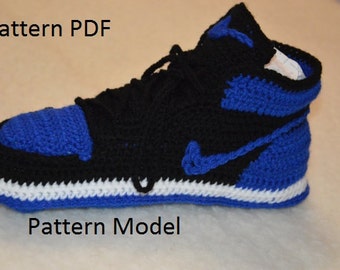 CROCHET Pattern -Nike Air Jordan 1 Crochet adult MEN ( US 4,5 / 5,5/ 6 / ) misure pattern