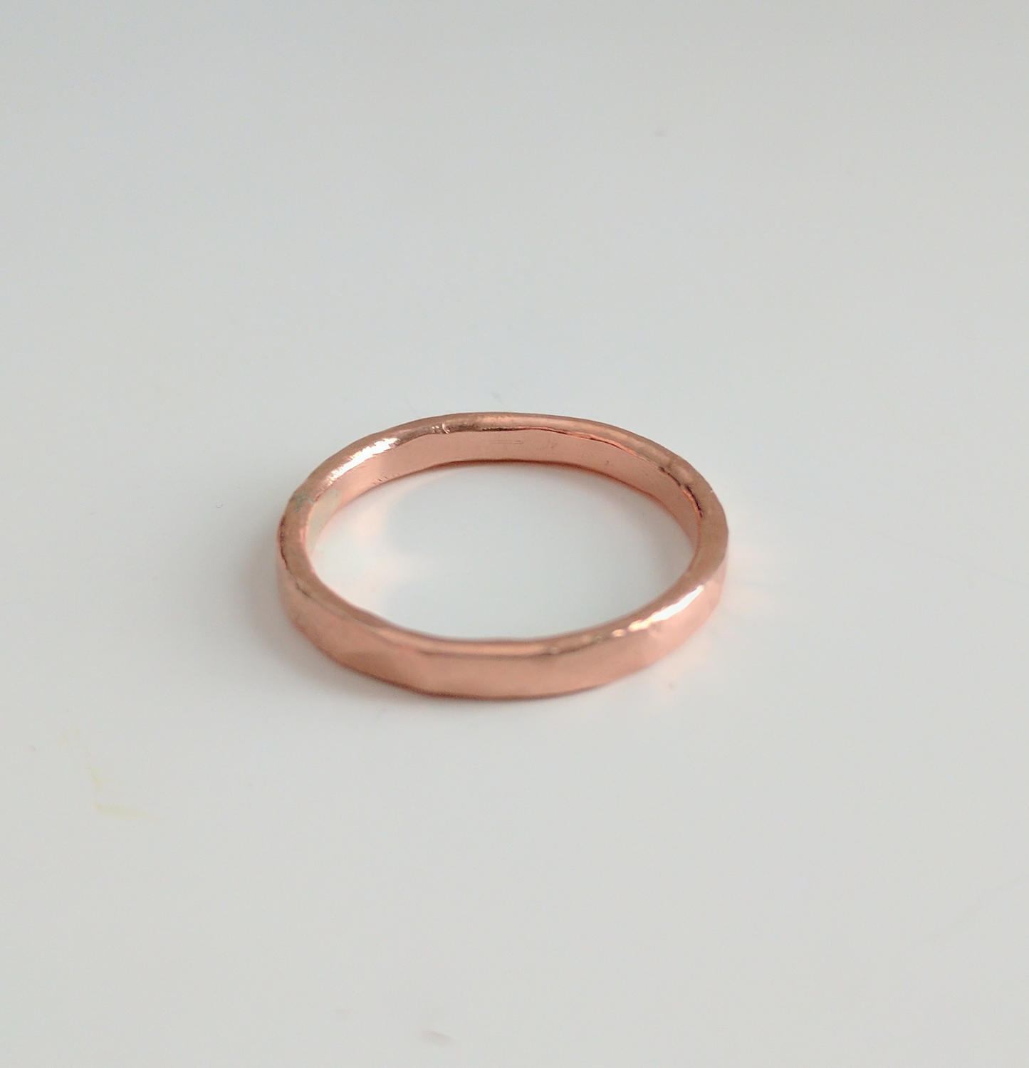 Hammered Finish Copper Band Ring Copper Wedding Band Style