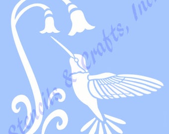 4" HUMMINGBIRD BIRD STENCIL stencils template flower flowers wings background pattern art templates craft scrapbook paint new