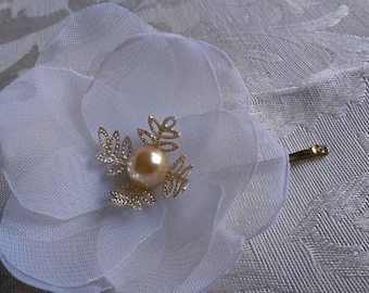 Hair Clips, white Wedding Hairpiece , Bridal Hair Piece Bobby Pins, Bridesmaid Flower Wedding Hair Accessories Bridal Hair, Pins Set of 3