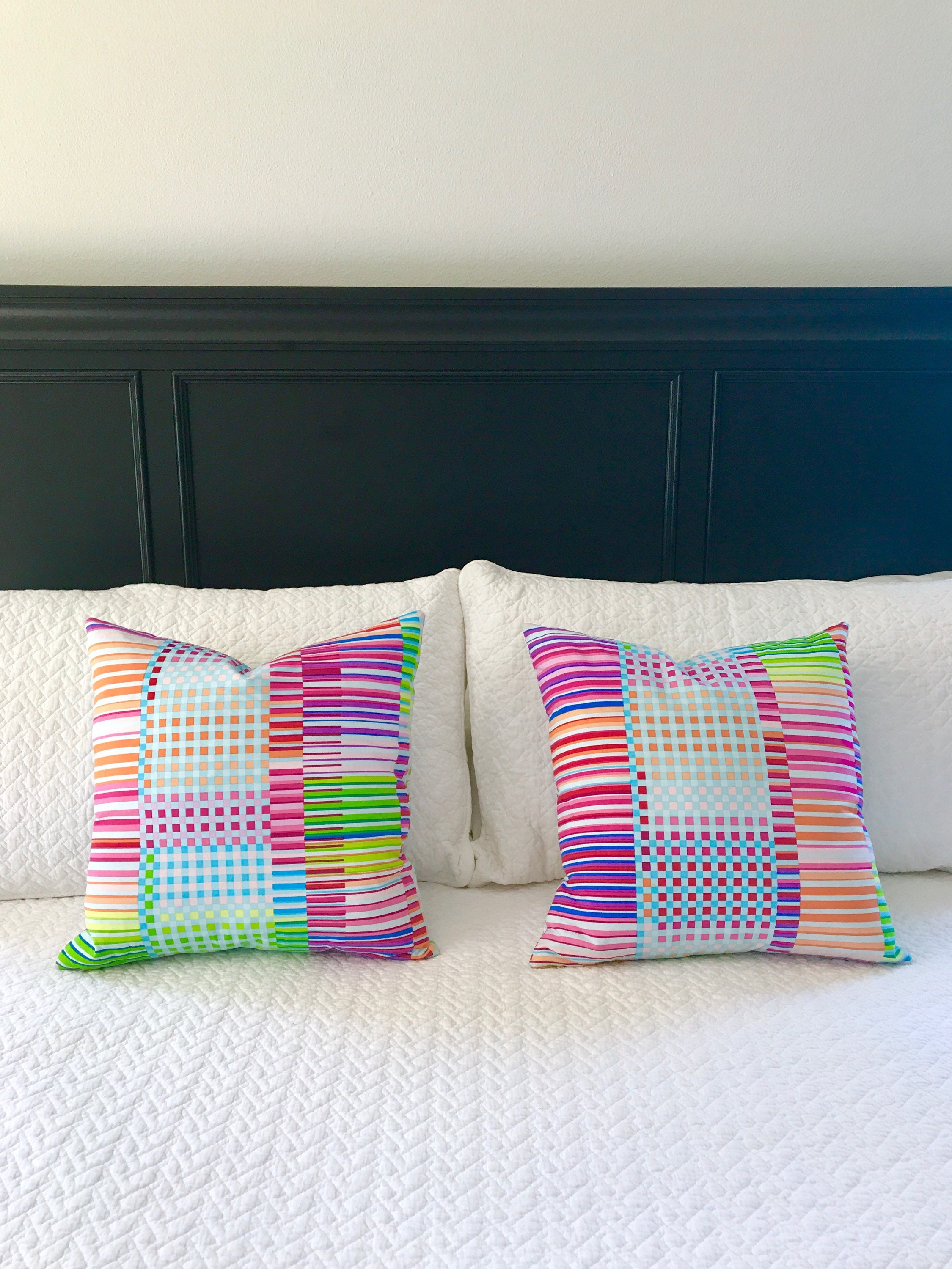 Modern Pixelated Rainbow Pillow Cover Geometric Graphic