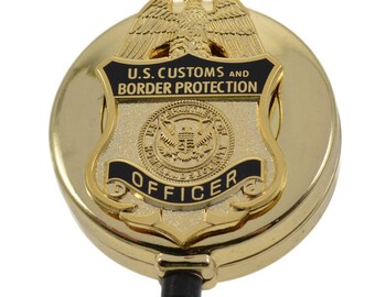 CBP Badge Reel Retractable Security ID PIV Card Holder Customs Border Patrol