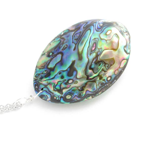 Green Abalone Shell Necklace Natural Sea Shell Pendant Beach