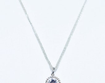 Zircon Crystal Pendant/Sterling Silver Chain