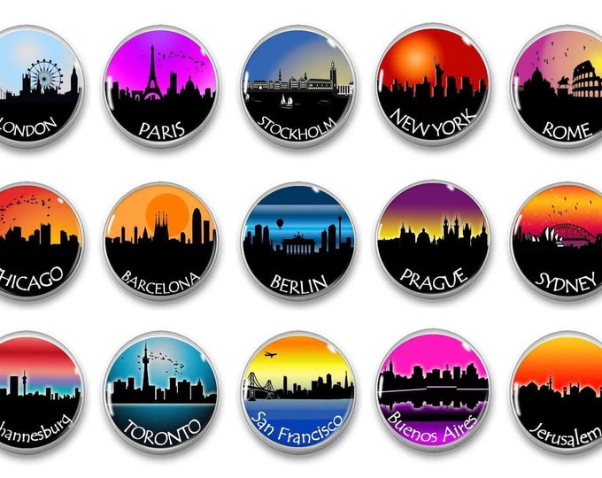 Colorful Travel Magnets - Refrigerator Magnets - History Teacher - Unique Gift - Party Favors - Teacher Gift - Classroom Set Up