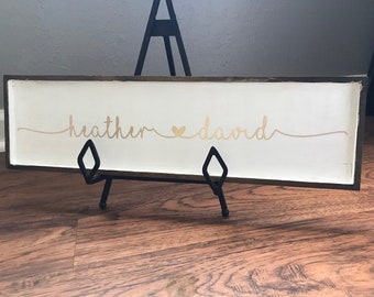 Name sign wood sign for couples, wedding gift for couples gift wedding, wood signs with name sign for house, anniversary gifts for couples