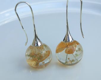 Gold Flower Earrings, Gold Jewelry, Bridal Jewelry Flower earrings Crystal