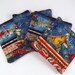 Handmade Christmas Coaster Set of Four Coasters Reversible Fabric Coaster Table Mat Protector Gift Exchange Christmas Stocking Stuffers
