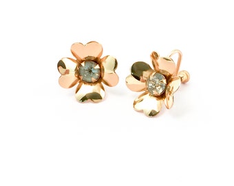Vintage Earrings - Coro Earrings - Vintage Flower Earrings - Gold Tone Earrings - Gift For Her - Mom Gift - - Vintage Jewelry